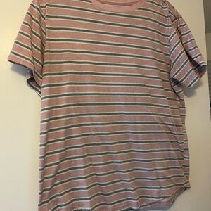 Original Use Pink and Gray Curved Hem Tee